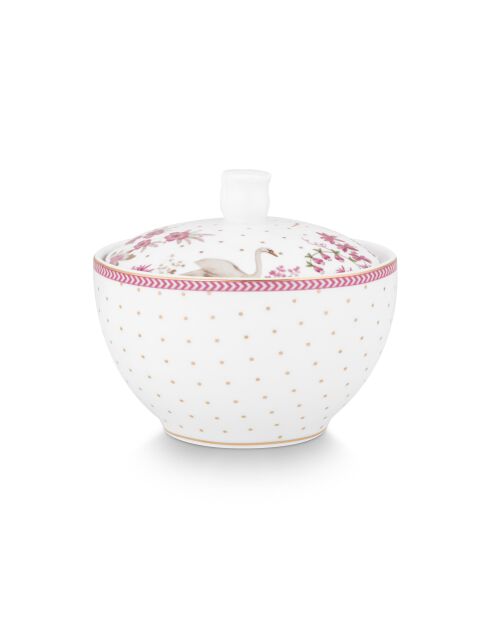 Mooie roze suikerpot met stippen en goud - 300 ml