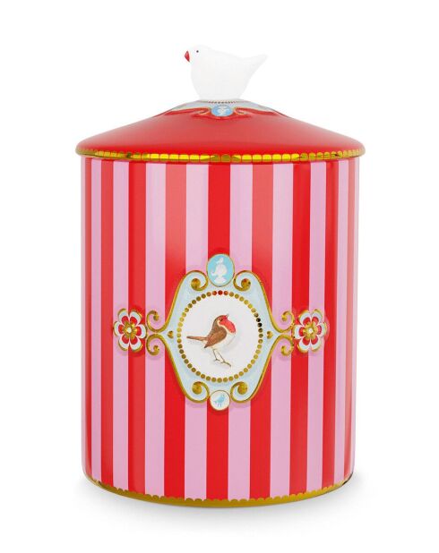 Love Birds Medallion Pink Stripes Snoepdoos