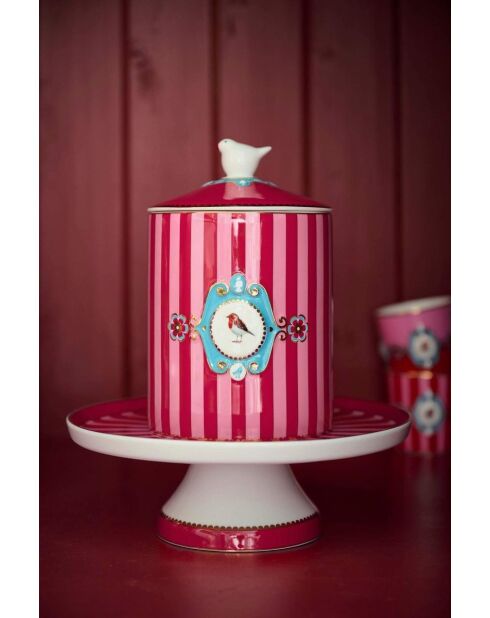 Love Birds Medallion Pink Stripes Snoepdoos