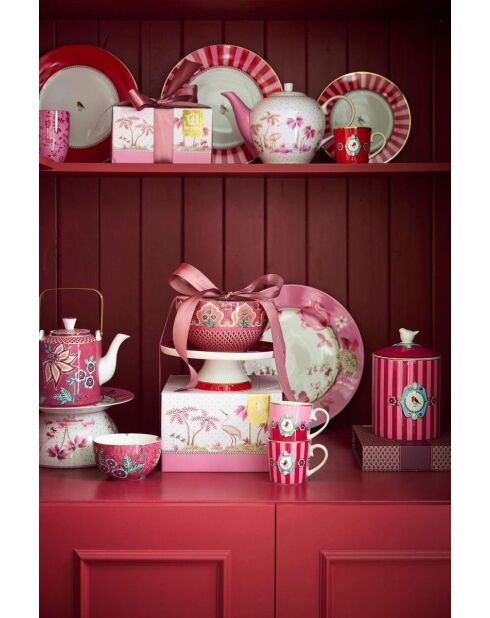 Love Birds Medallion Pink Stripes Snoepdoos