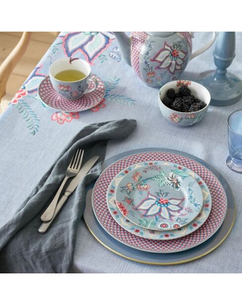 Taschenablage „Flower Festival“, 9 cm, hellblau