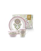 Set colazione Lily & Lotus 3 pezzi multicolori - 21 x 15 cm