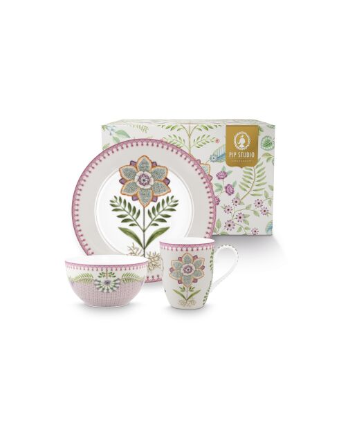 Set colazione Lily & Lotus 3 pezzi multicolori - 21 x 15 cm