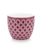 Flower Festival Scallop roze eierdopje met frambozen - 4x4,7x4,7cm