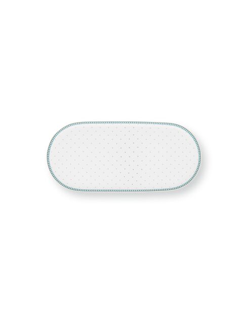 Petit plat ovale Jolie pois Or - 25x12cm