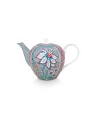 Flower Festival theepot lichtblauw - 1,6L