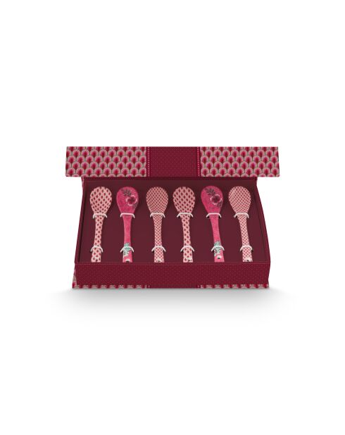 Oriental Flower Festival, set regalo rosa da 6 cucchiai, 13 cm