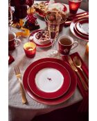 6 rote Love Birds Teller — 21 cm