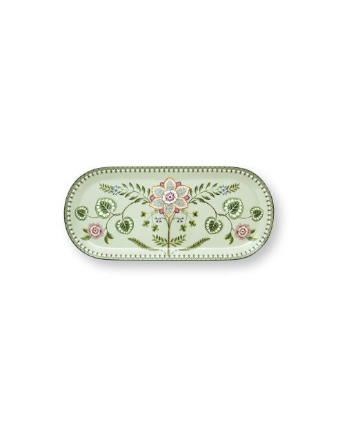 Plat à cake Lily & Lotus vert - 33,3x15,5cm