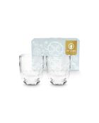 Set di 2 bicchieri da acqua con fiori - 280 ml