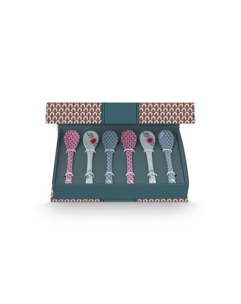 Oriental Flower Festival, set regalo blu da 6 cucchiai, 13 cm