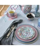 Flower Festival Präsentationsteller aus hellblauem Metall — 32 cm