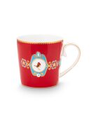 6 Love Birds grote rode medaillonbekers - 250 ml