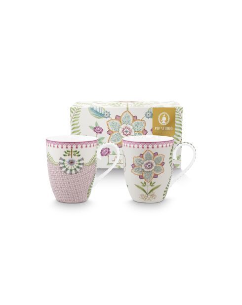 Coffret 2 Grands mugs Lily & Lotus multicolores - 350ml