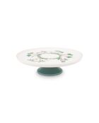 Mini Plat à gâteau Jolie pois blanc/or - 21cm
