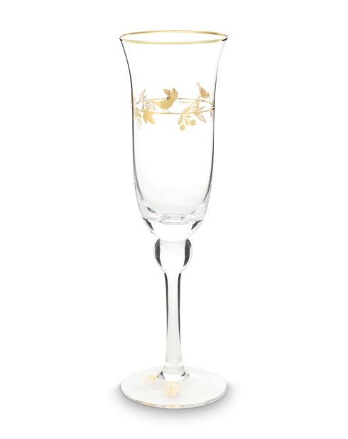 6 transparante liefdesvogels champagnefluit - 220 ml