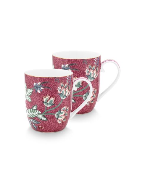 Set van 2 kleine roze Flower Festival mokken - 145ml