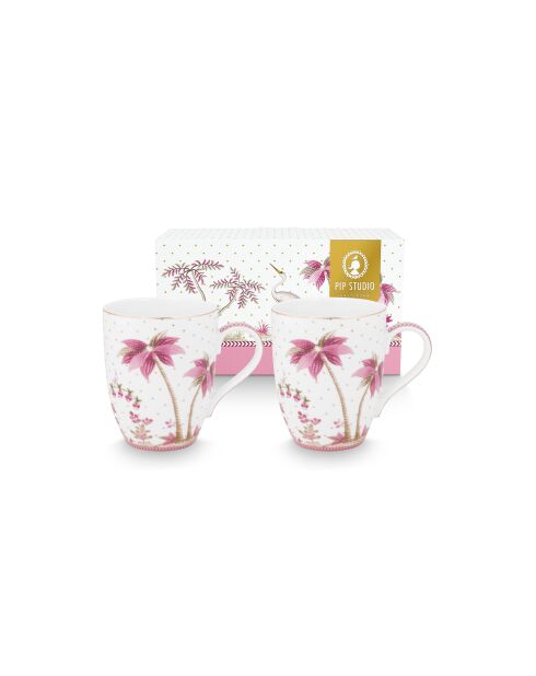 Coffret 2 grands mugs Jolie blanc/Or - 350ml