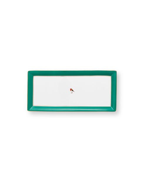 Plat à cake Love Birds Emeraude - 33,3x15,5cm