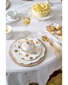 Set de 2 Mugs L Dot Delight blanc/Or - 8 x H 9 cm