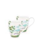 Coffret 2 mugs XL Jolie Heron blancs - 450ml