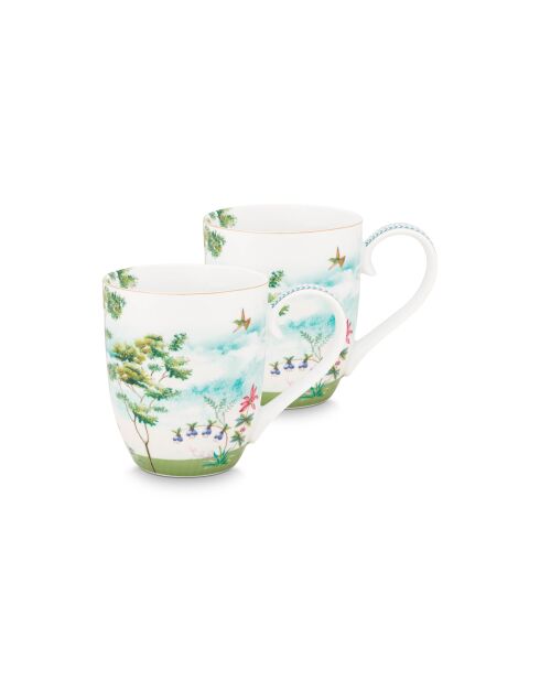 Coffret 2 mugs XL Jolie Heron blancs - 450ml