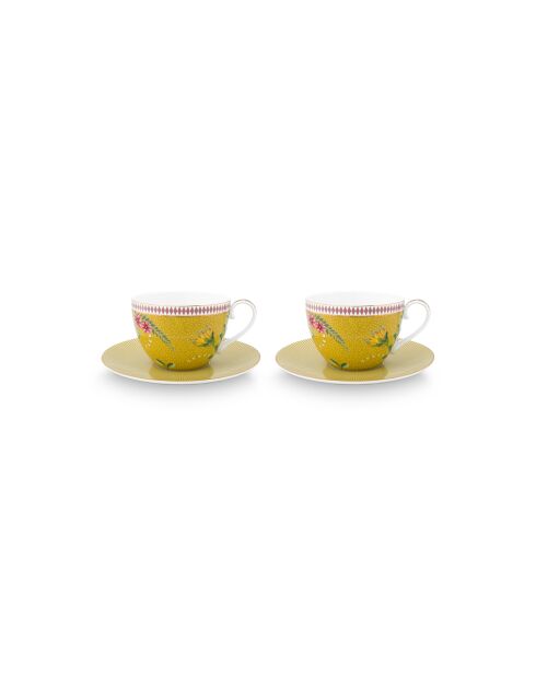 Set van 2 paar gele theekopjes van La Majorelle - 280 ml