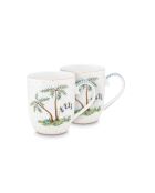 Coffret 2 petits mugs Jolie pois blanc/or - 145ml