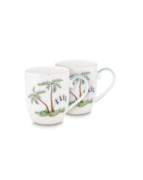Coffret 2 petits mugs Jolie pois blanc/or - 145ml
