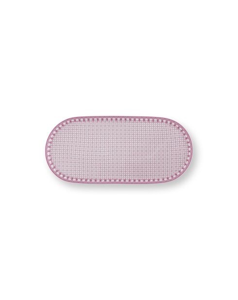 Petit plat ovale Lily & Lotus Tiles lilas - 25x12cm