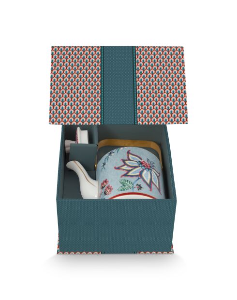 Coffret Cadeau Théière Oriental Flower Festival bleu - 1L