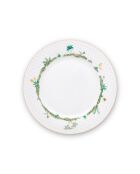 6 graziosi piatti piani a pois bianchi/dorati - 26,5 cm