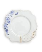 6 königsweiß verzierte Dessertteller — 23,5 cm