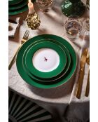 6 Love Birds Speiseteller, 26,5 cm, dunkelgrün