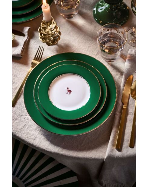 6 Love Birds Speiseteller, 26,5 cm, dunkelgrün