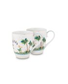 Coffret 2 grands mugs Jolie pois blanc -350ml