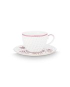 Paire tasse thé Jolie pois blanc/Or - 280ml
