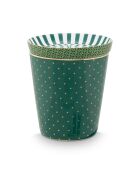 Mugs & Match Set — Kleine Tasse ohne Henkel Royal Dots & Green Beutelhalter — 7,5 x H 8 cm