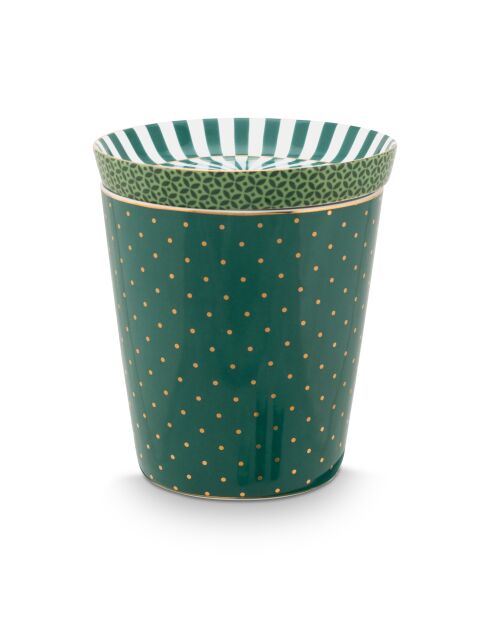 Set Mugs & Match - Petit mug sans anse Royal Dots & Repose sachet verts - 7,5 x H 8 cm