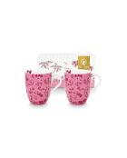 Set de 2 tazas grandes Pretty Pink Flowers, 350 ml
