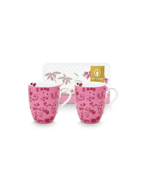Set di 2 tazze grandi Pretty Pink Flowers - 350ml