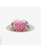 Butterdose, rund, Blushing Birds, khaki, 17 x 8 cm