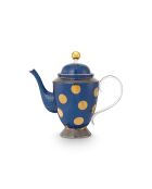 L Dot Delight Teekanne Marineblau/Gold — 22,1 x 14,2 x 25,6 cm