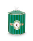 Love Birds Medallion Green Stripes Bonbonschachtel, 19,5 x 13,5 x 14 cm