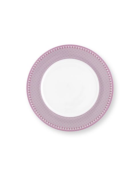 6 Assiettes plates Lily & Lotus lilas - 26,5cm