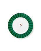 6 platos para pan Love Birds con rayas verdes, 17 cm
