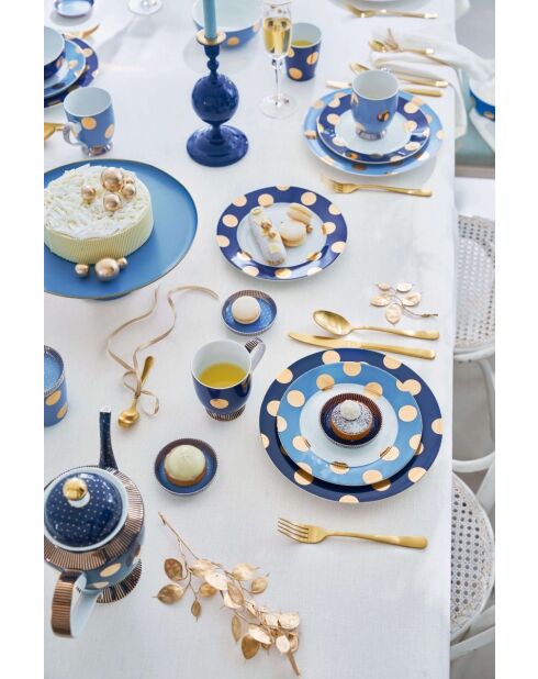 Set aus 2 Tassen L Dot Delight marineblau - 8 x H 9 cm