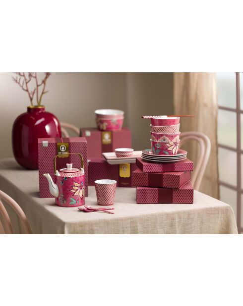 Set regalo 4 tazze senza manici Oriental Flower Festival rosa - 230ml