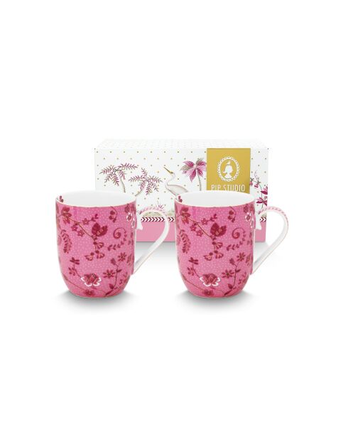 Set di 2 tazze piccole Pretty Pink Flowers - 145ml