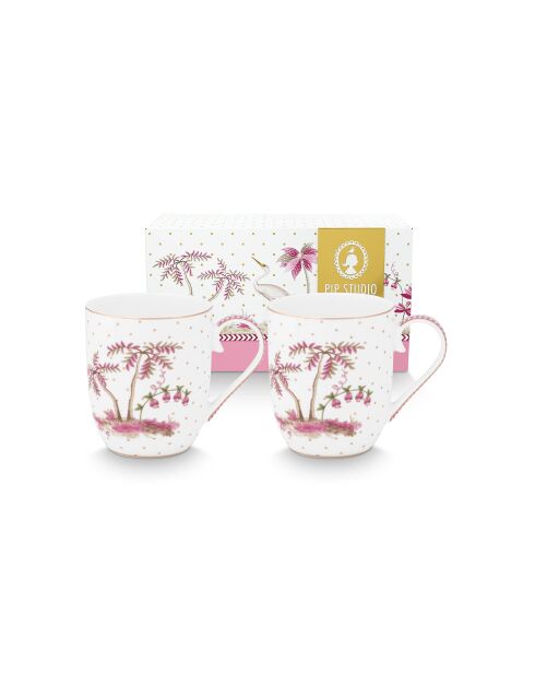 Coffret 2 petits mugs Jolie blanc/Or - 145ml
